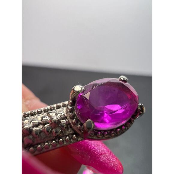 NEW Orchid quartz dangle lever back earrings in stainless steel - Picture 9 of 11